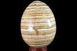 Polished, Banded Aragonite Egg - Morocco #161244-1